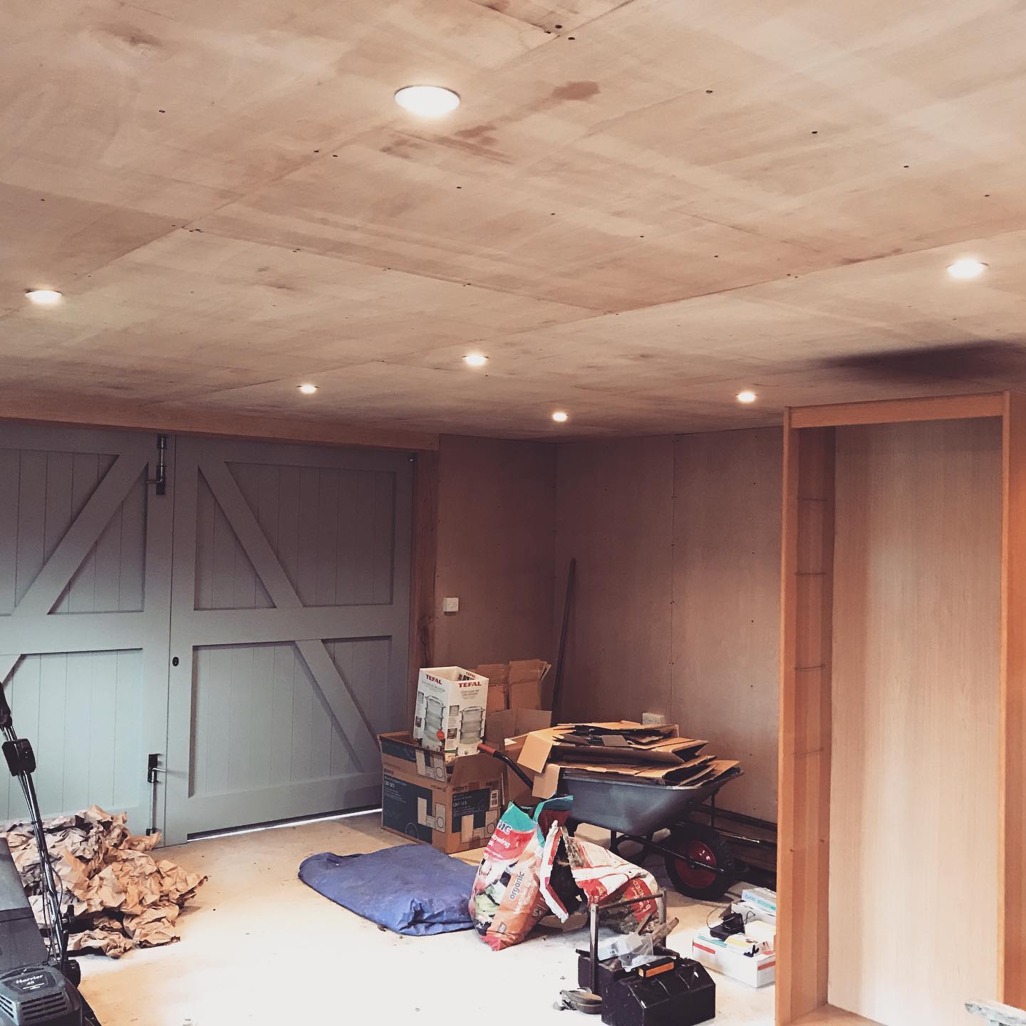 Garage lighting installation